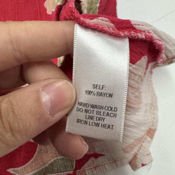 Lulus Dress Womens Small Red Heart of Marigold Red Tropical Print Wrap Maxi - Picture 10 of 13